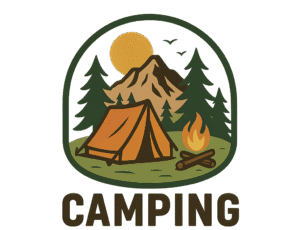 vintage camping adventure logo